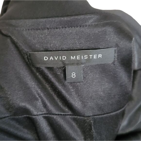 David Meister Black Cowl Back Full Length Gown - Picture 3 of 5